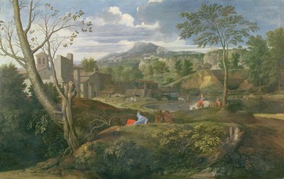 Landscape with Buildings by Nicolas Poussin